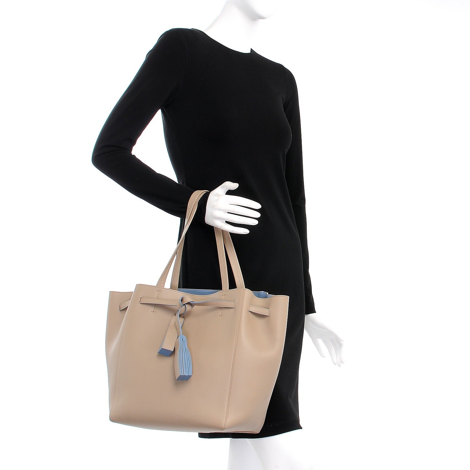 Celine Smooth Calfskin Small Tassel Cabas Phantom Beige 2 of 7