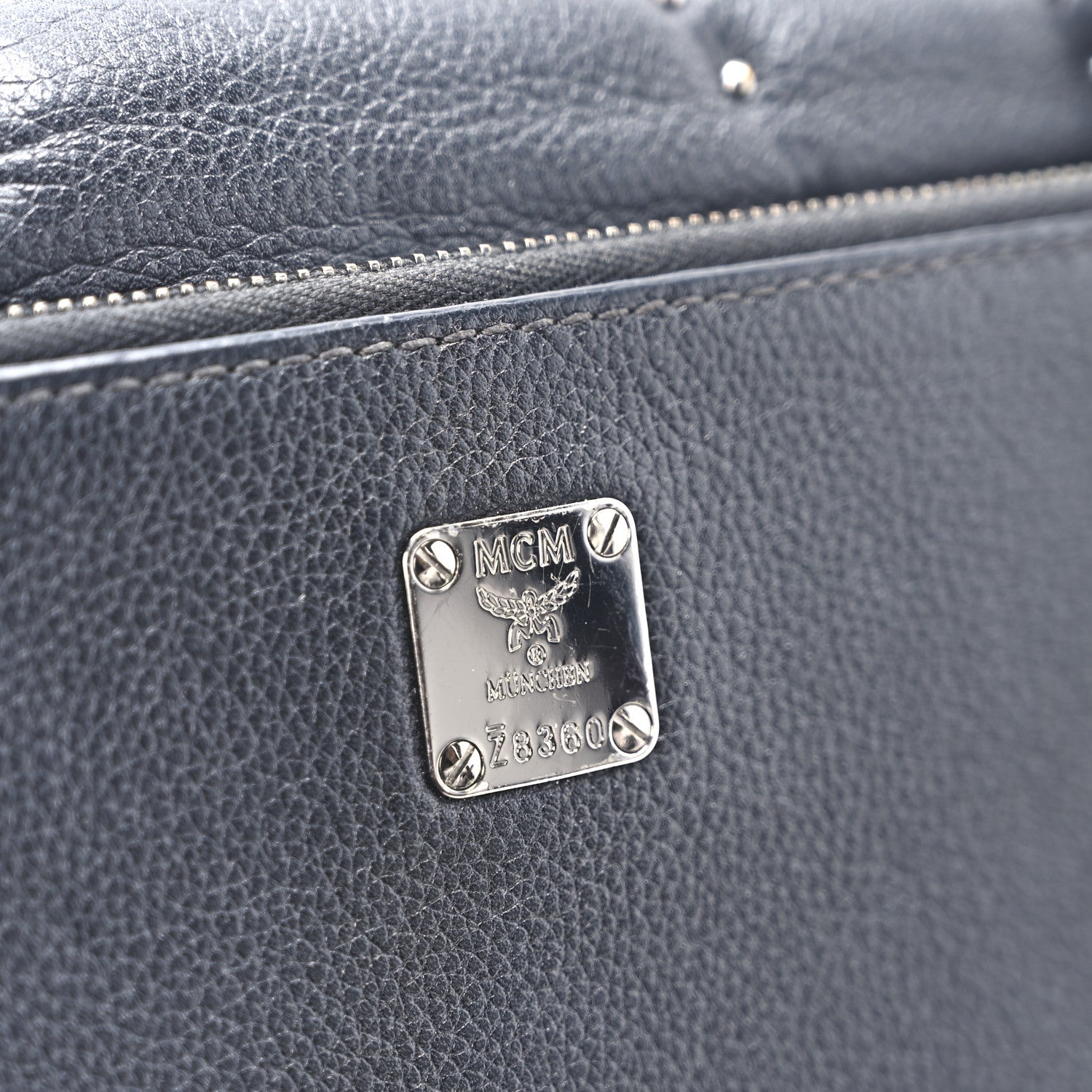 MCM Calfskin Stud Disco Flap Crossbody Bag Black 7 of 10
