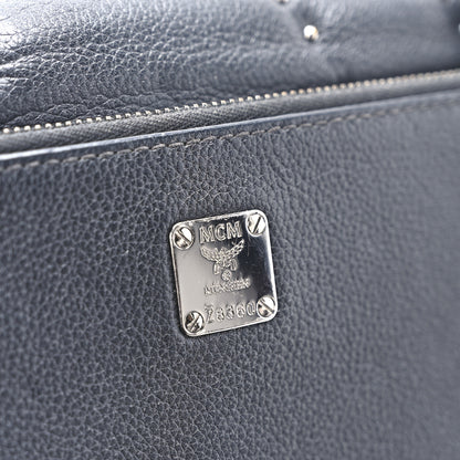 MCM Calfskin Stud Disco Flap Crossbody Bag Black 7 of 10