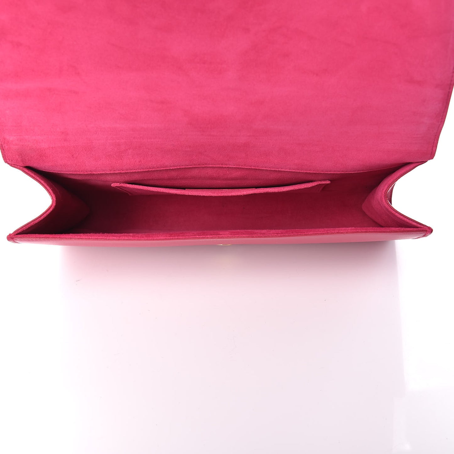 Calfskin Classic Y Ligne Clutch Fuchsia