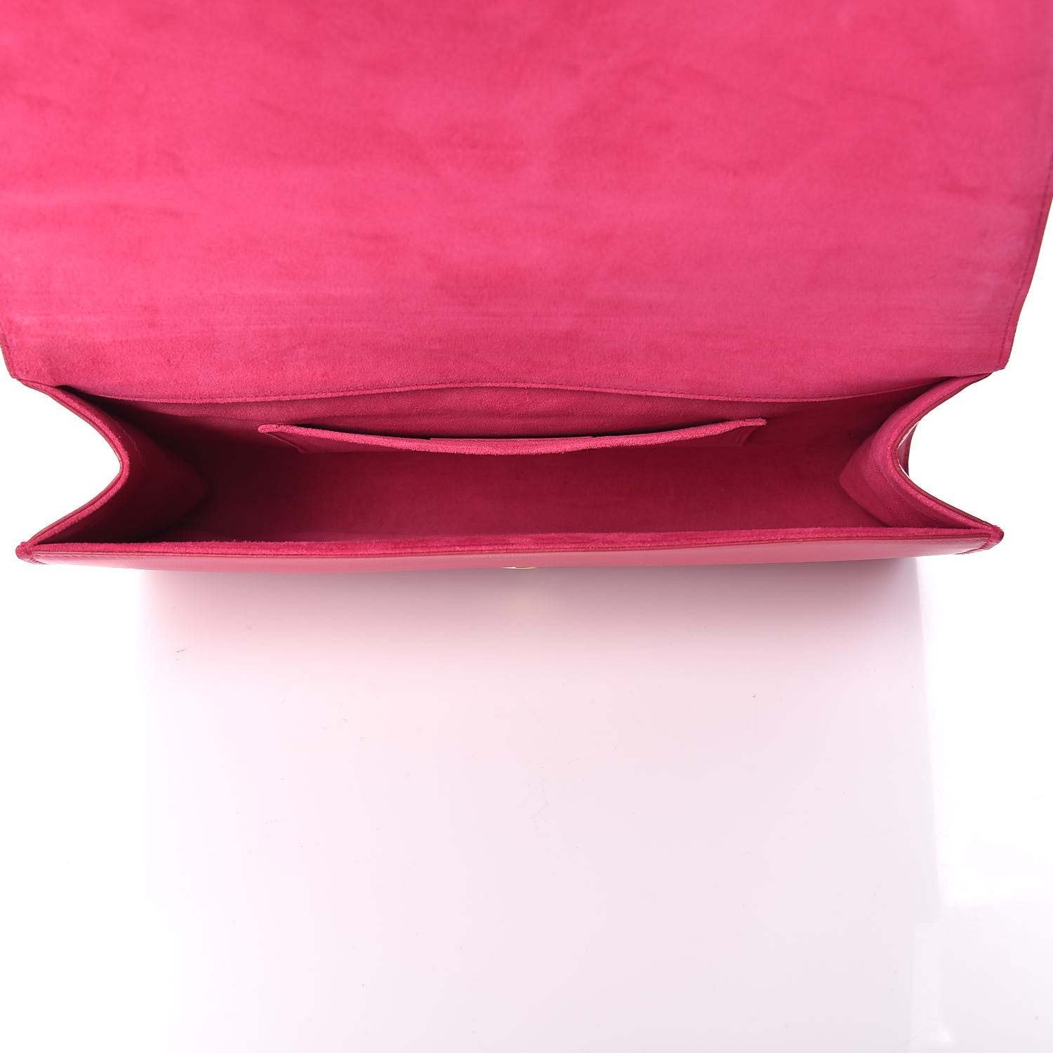 Saint Laurent Calfskin Classic Y Ligne Clutch Fuchsia 5 of 11