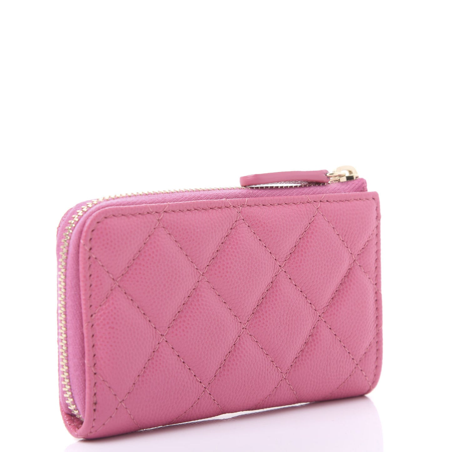Caviar Quilted Key Holder Case Pink