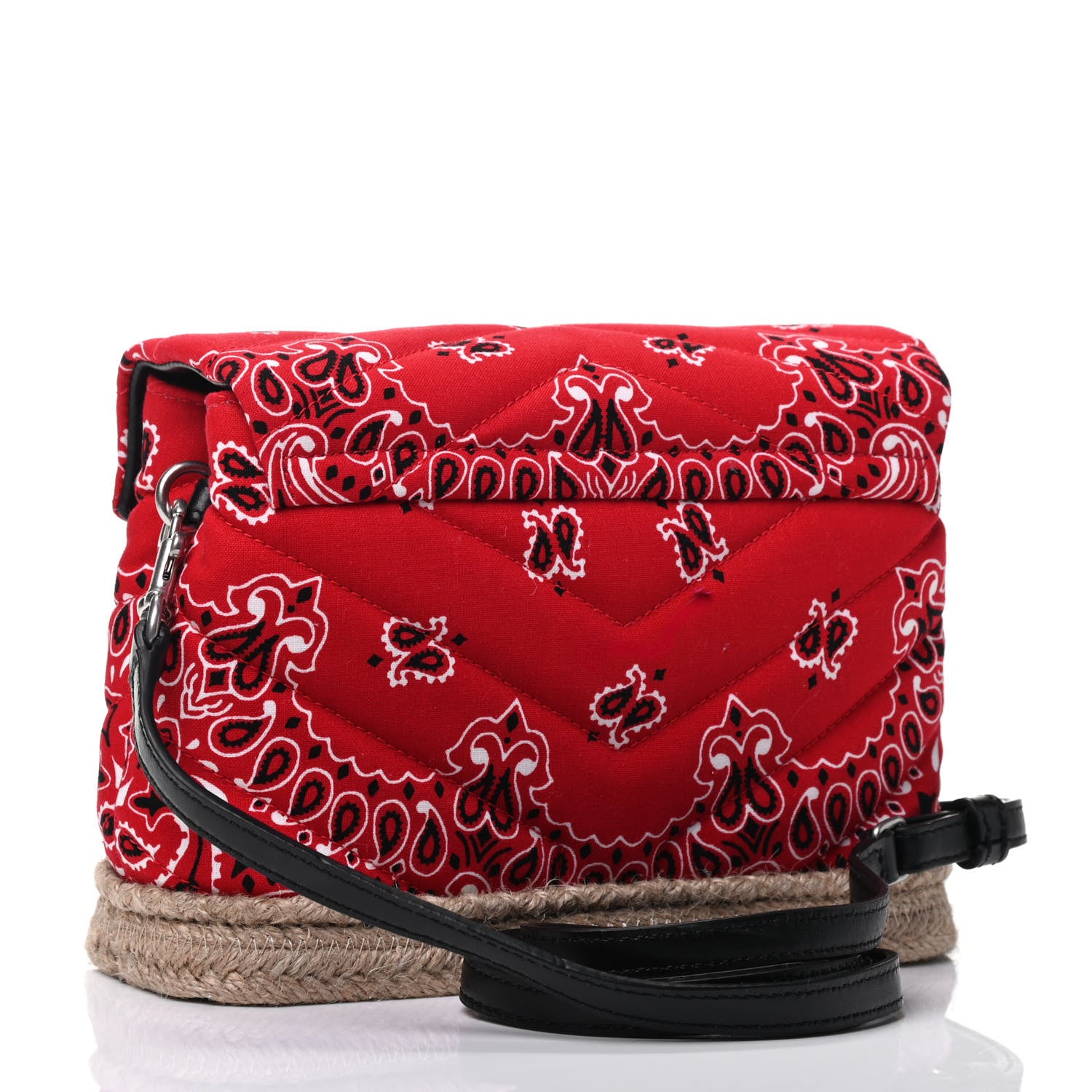 Saint Laurent Cotton Bandana Y Quilted Monogram Toy Loulou Crossbody Bag Red 2 of 4