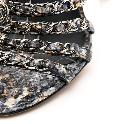 Chanel Snakeskin Fantasy Chain Sandals 39 Multicolor 9 of 9