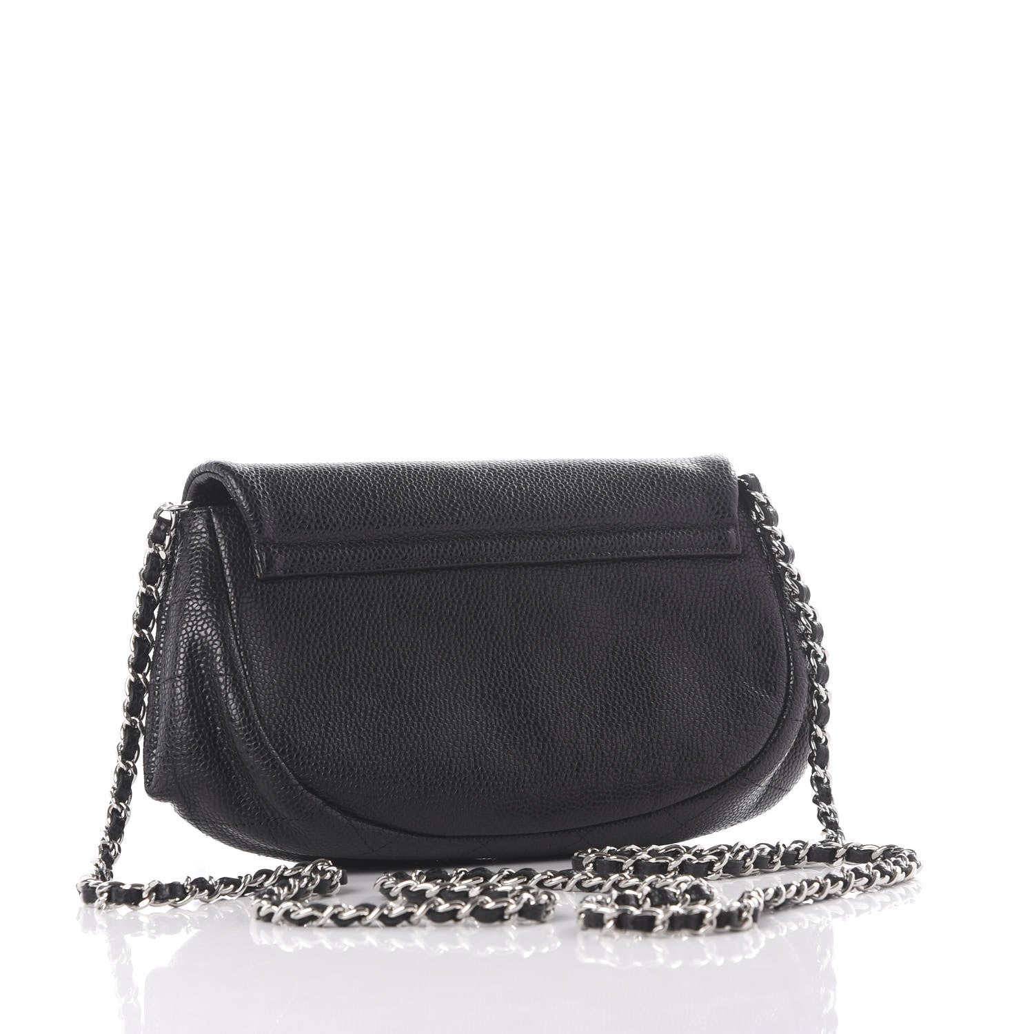Chanel Caviar Half Moon Wallet On Chain WOC Black 2 of 10