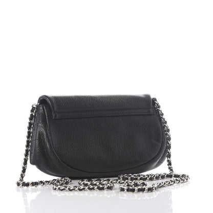 Chanel Caviar Half Moon Wallet On Chain WOC Black 2 of 10