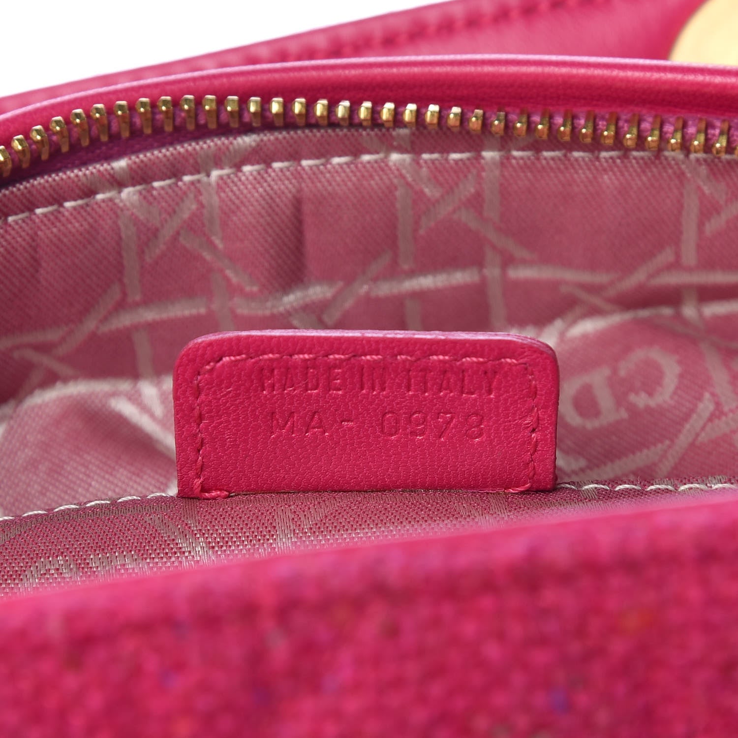 Christian Dior Tweed Cannage Large Lady Dior Rose Moyen 7 of 11
