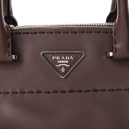 Prada City Calf Small Stitched Twin Pocket Tote Cacao 11 of 13