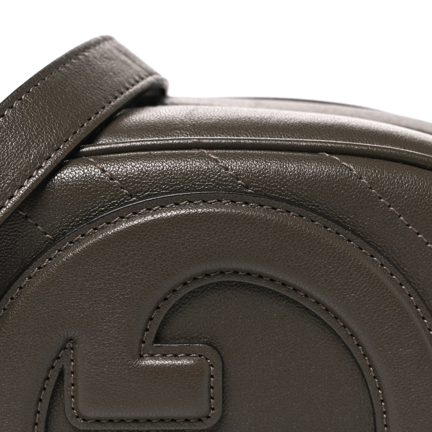Sakai Be Green Calfskin Diagonal Stitched Mini Blondie Shoulder Bag Craclet Brown