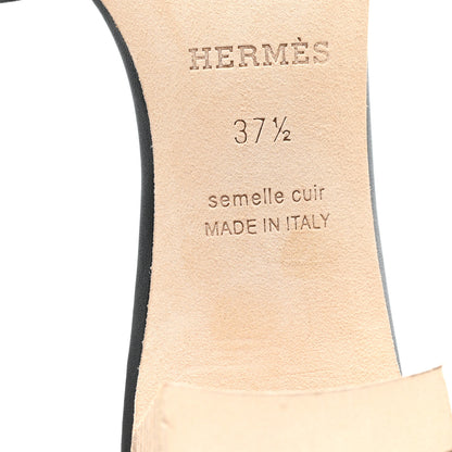Hermes Calfskin Oasis Sandals 37.5 Black 7 of 10