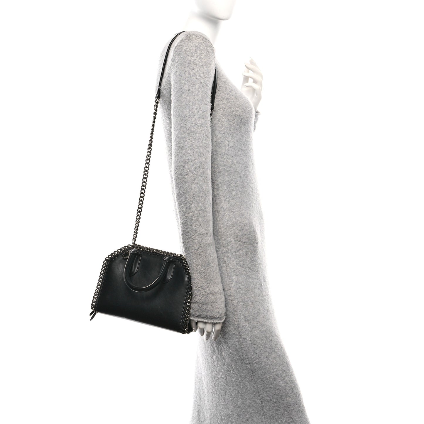 Eco Alter Nappa Mini Falabella Box Top Handle Bag Black