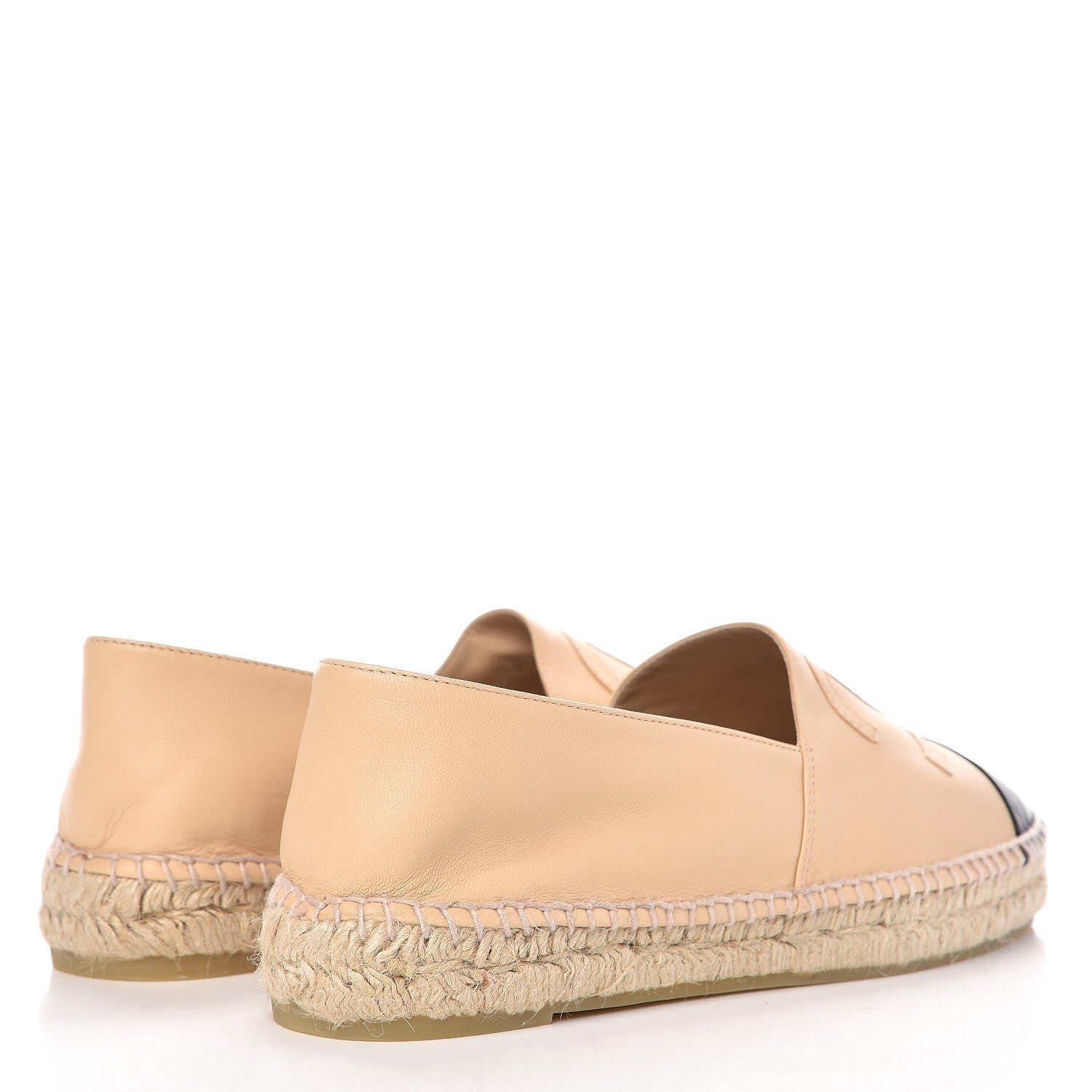 Chanel Lambskin CC Espadrilles 41 Beige Black 4 of 11