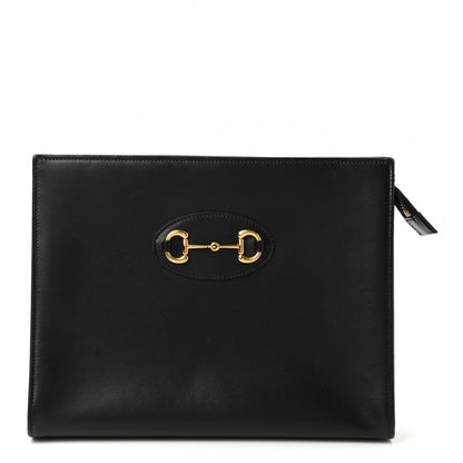 Gucci Textured Calfskin Horsebit 1955 Zip Pouch Black 1 of 8