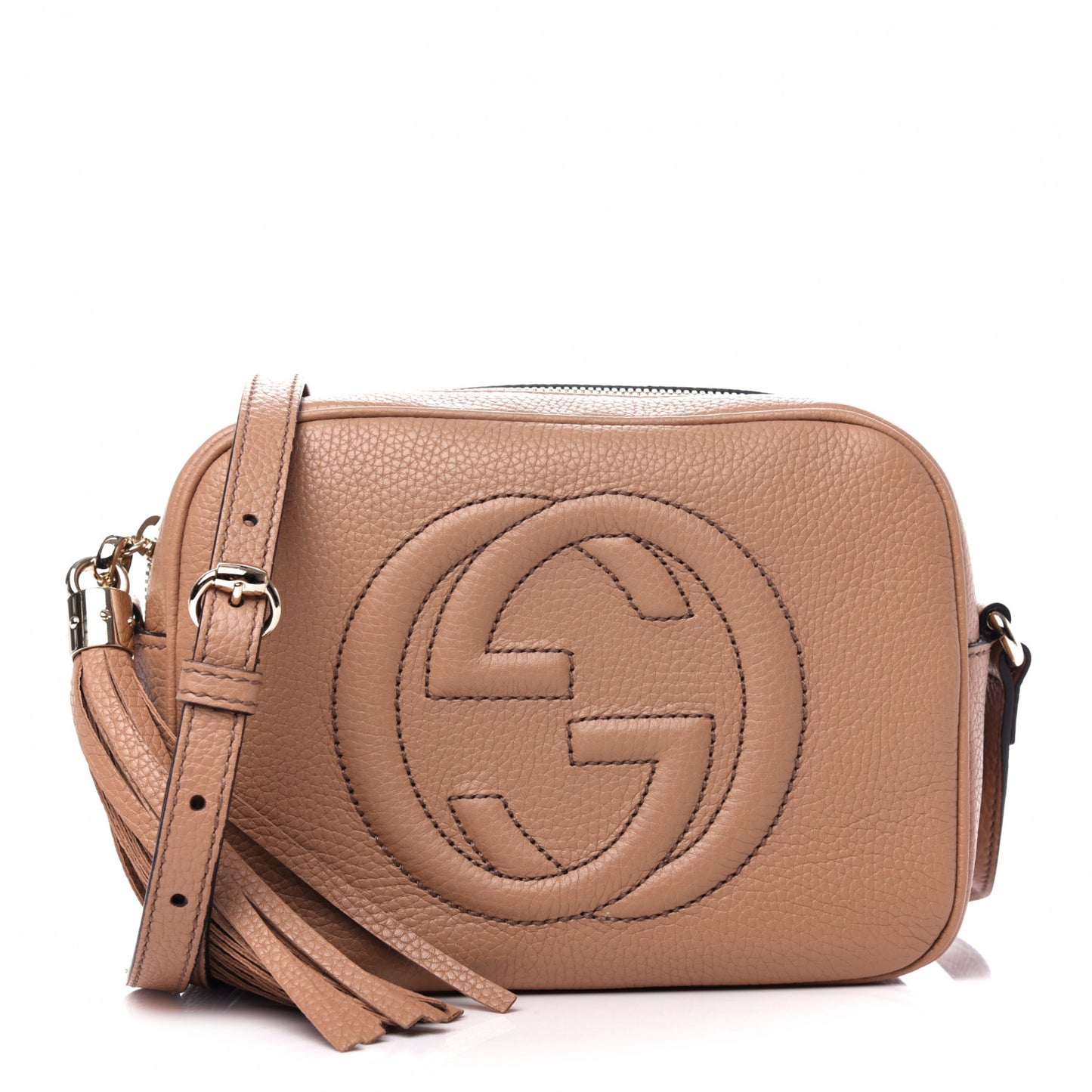Pebbled Calfskin Small Soho Disco Bag Camelia