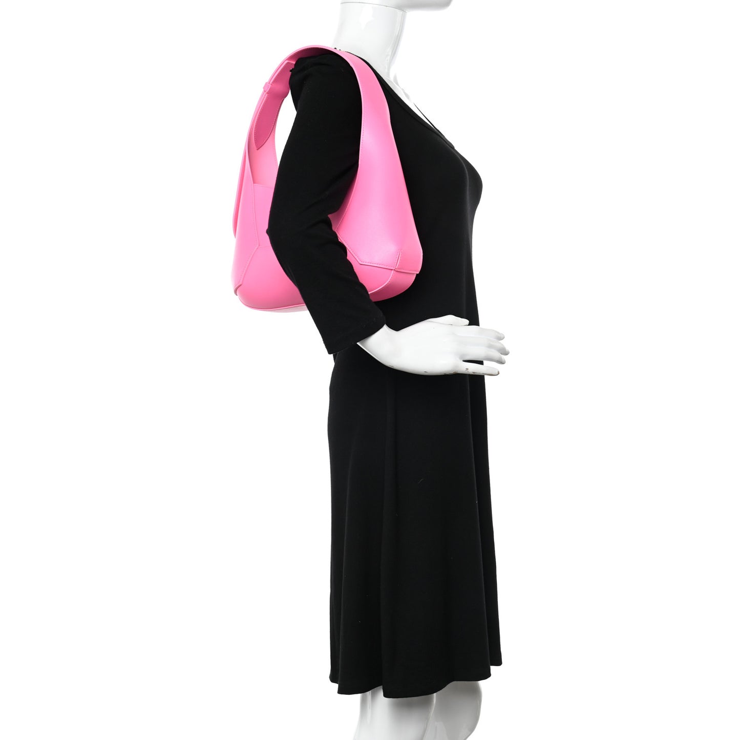 Smooth Calfskin Jeweled Hobo Bag Fluo Pink
