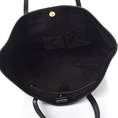 Gucci Nubuck Brocade Medium Soft Stirrup Tote Black 5 of 12
