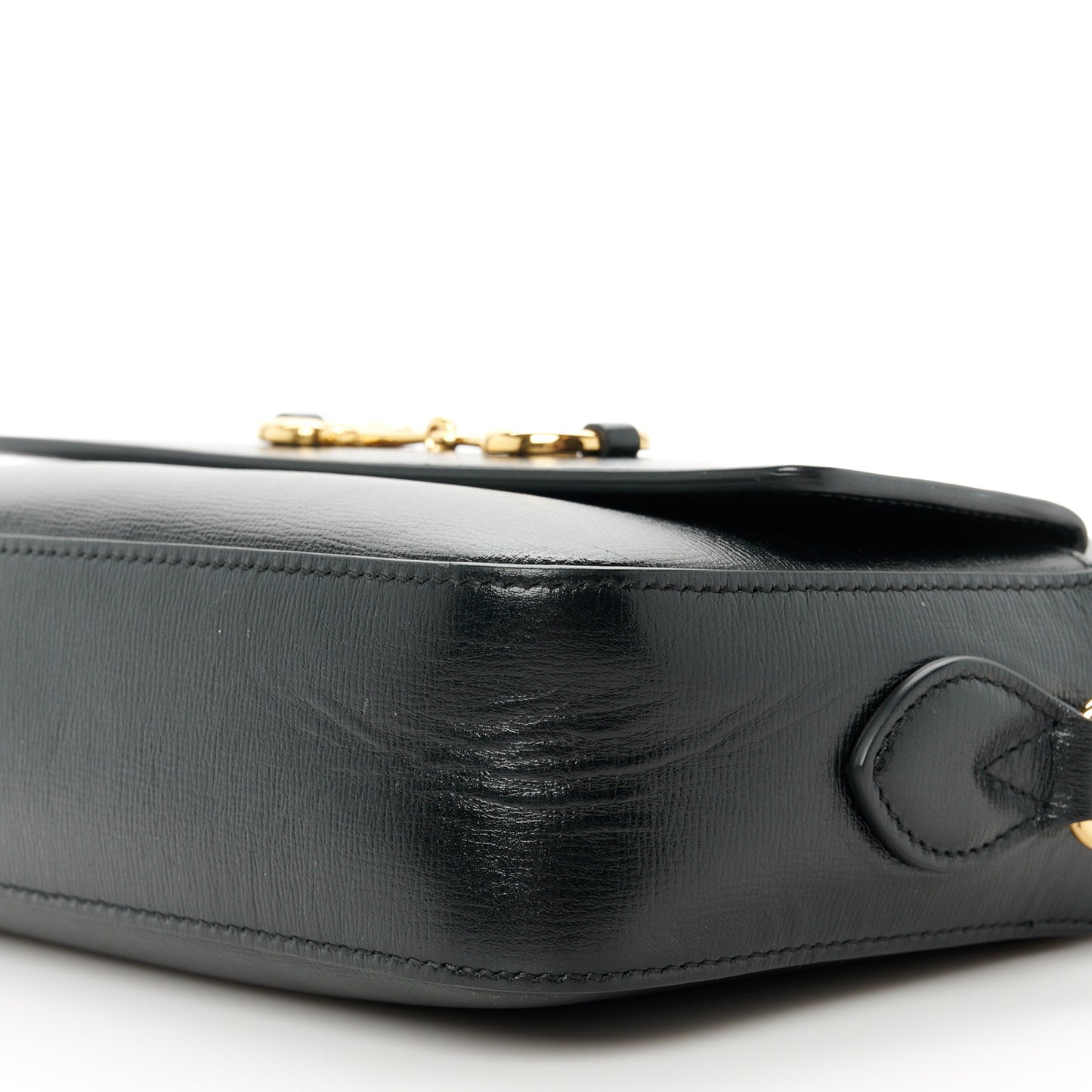 Textured Calfskin Small Horsebit 1955 Shoulder Bag Black