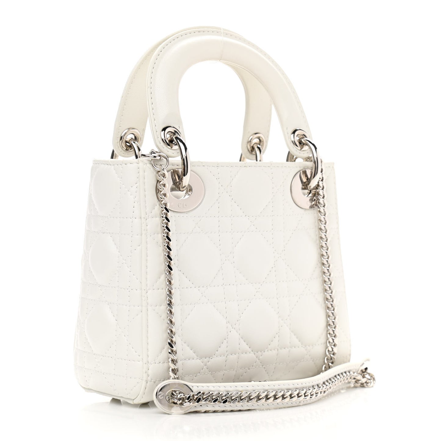 Lambskin Cannage Mini Lady Dior White