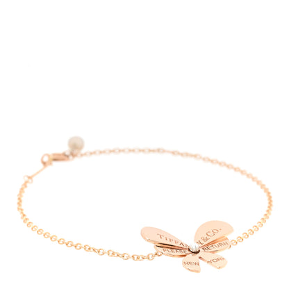 Tiffany 18K Rose Gold Sterling Silver Return to Tiffany Love Bugs Butterfly Bracelet 1 of 3
