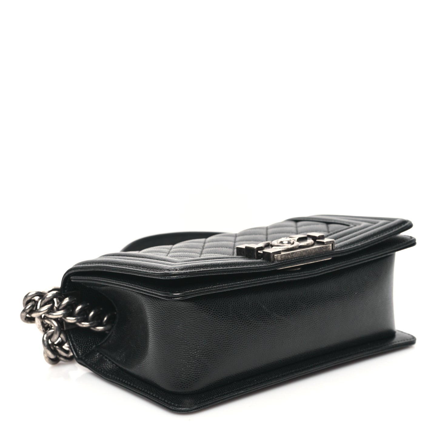 Caviar Quilted Small Boy Flap Black