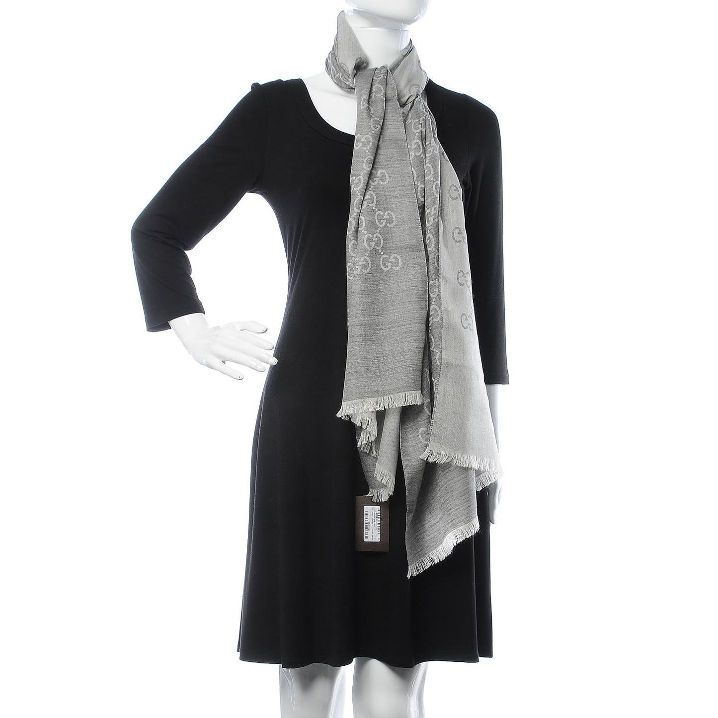 Wool Silk GG Monogram GGNat Scarf Lead
