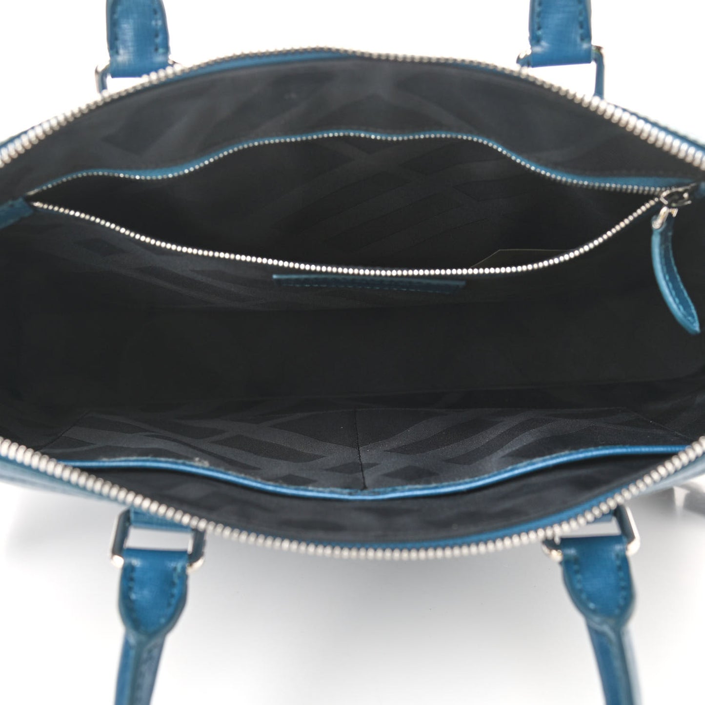 Textured Calfskin Barrow Briefcase Blue