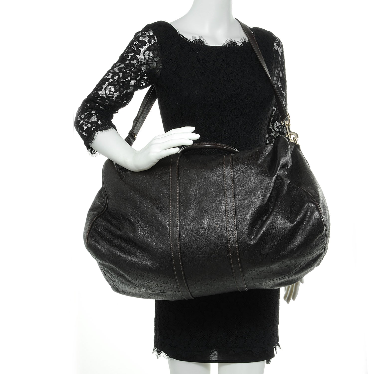 Gucci Guccissima Large Carry On Duffle Chocolate 2 of 8