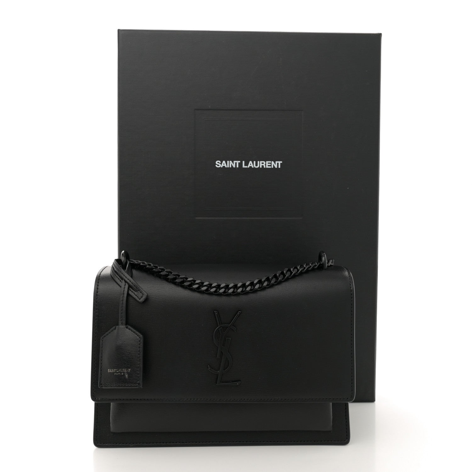 Saint Laurent Calfskin Medium Monogram Monochrome Sunset Black 14 of 14
