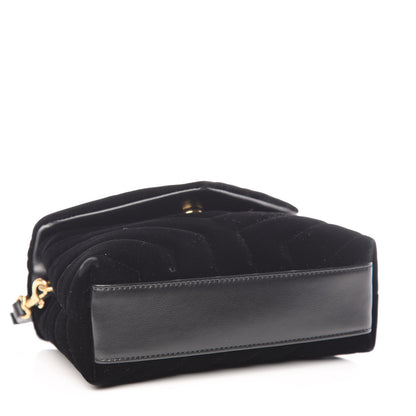 Saint Laurent Velvet Y Quilted Monogram Toy Loulou Chain Satchel French Black 4 of 10