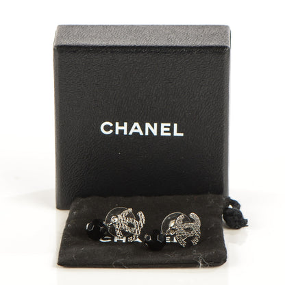 Chanel CC Bead Drop Earrings Black 5 of 6
