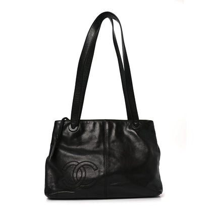 Chanel Lambskin CC Stitched Tote Black 1 of 10
