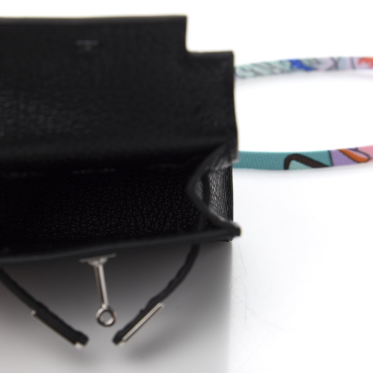 Hermes Lizard Mini Kelly Twilly Bag Charm Black 4 of 6