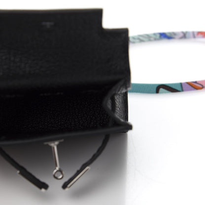 Hermes Lizard Mini Kelly Twilly Bag Charm Black 4 of 6