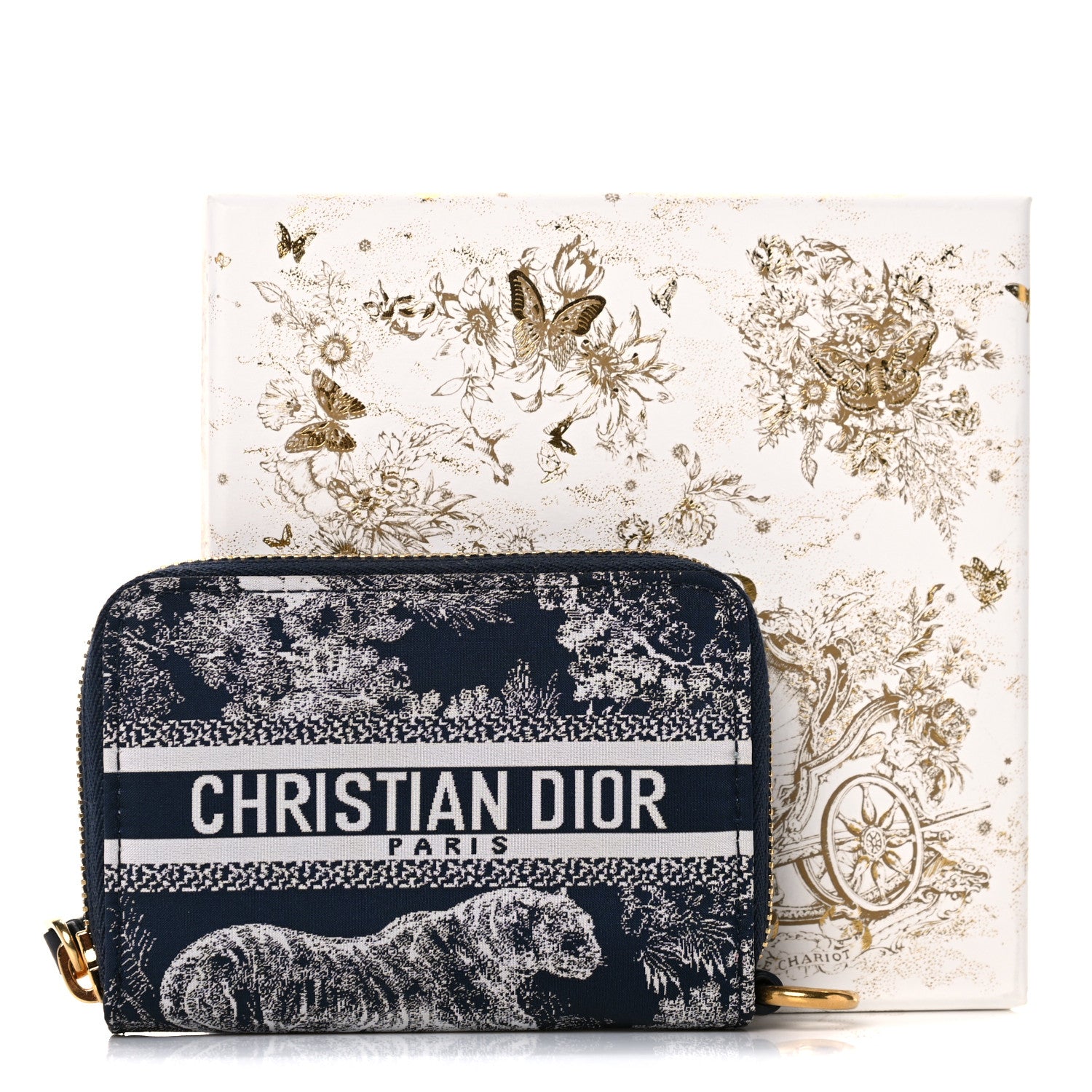 Christian Dior Technical Fabric Embroidered Toile De Jouy DiorTravel Detachable Card Holder Blue 12 of 12