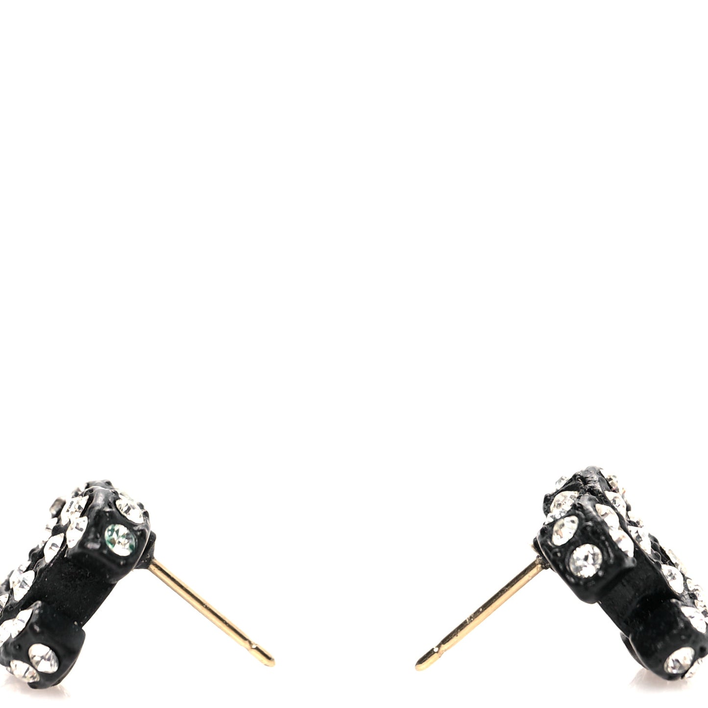 Crystal CC Earrings Black