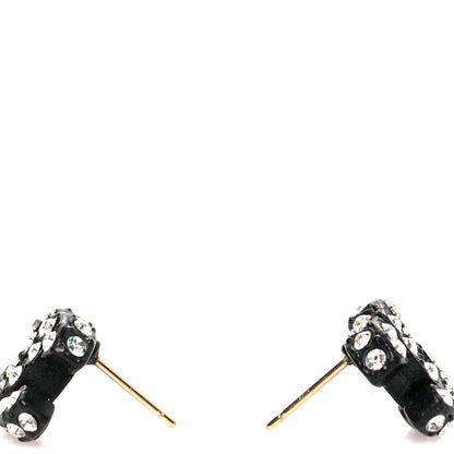 Chanel Crystal CC Earrings Black 3 of 4