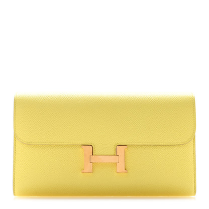 Hermes Epsom Constance Long Wallet Lime 1 of 16
