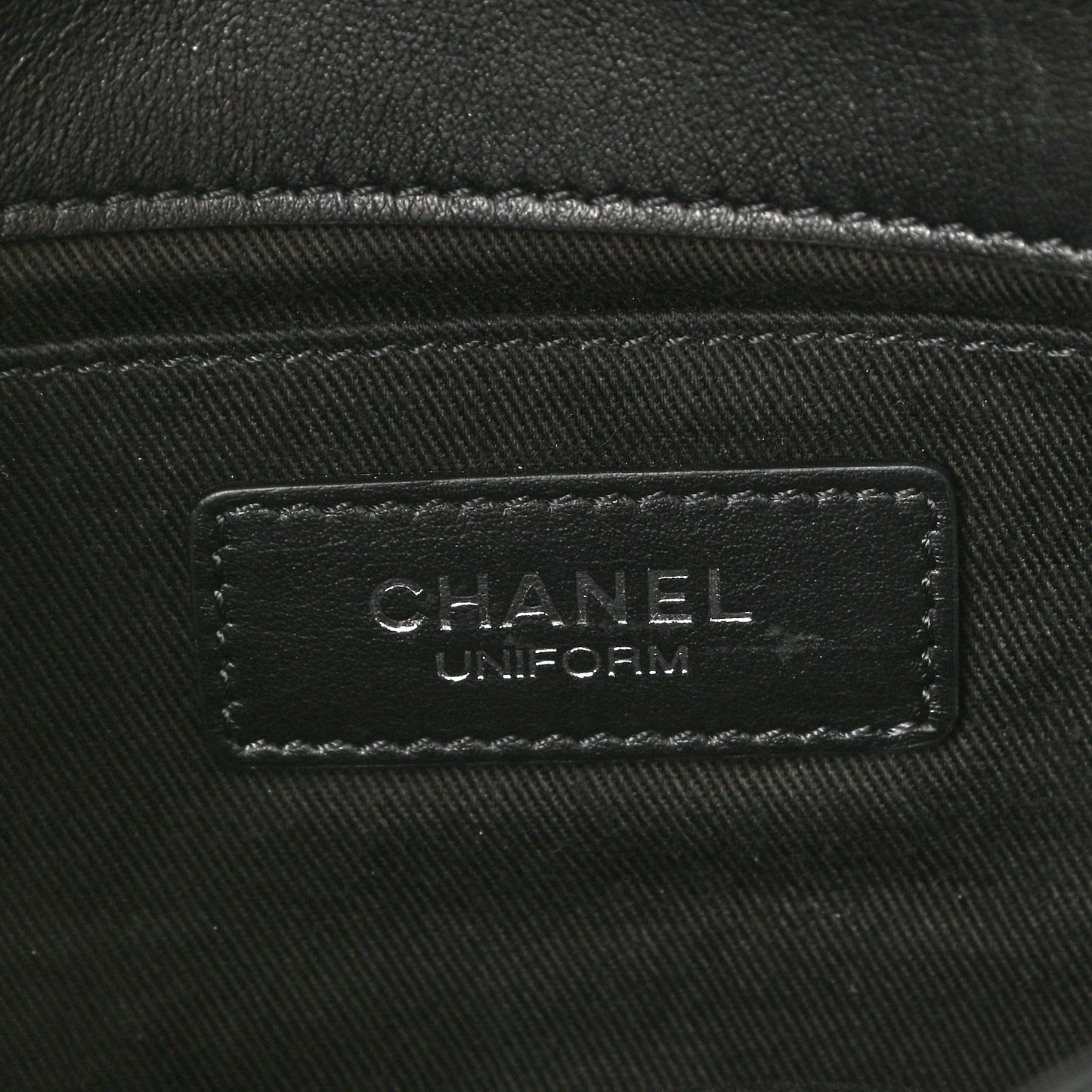 Calfskin Quilted CC Uniform Flap Belt Bag Black