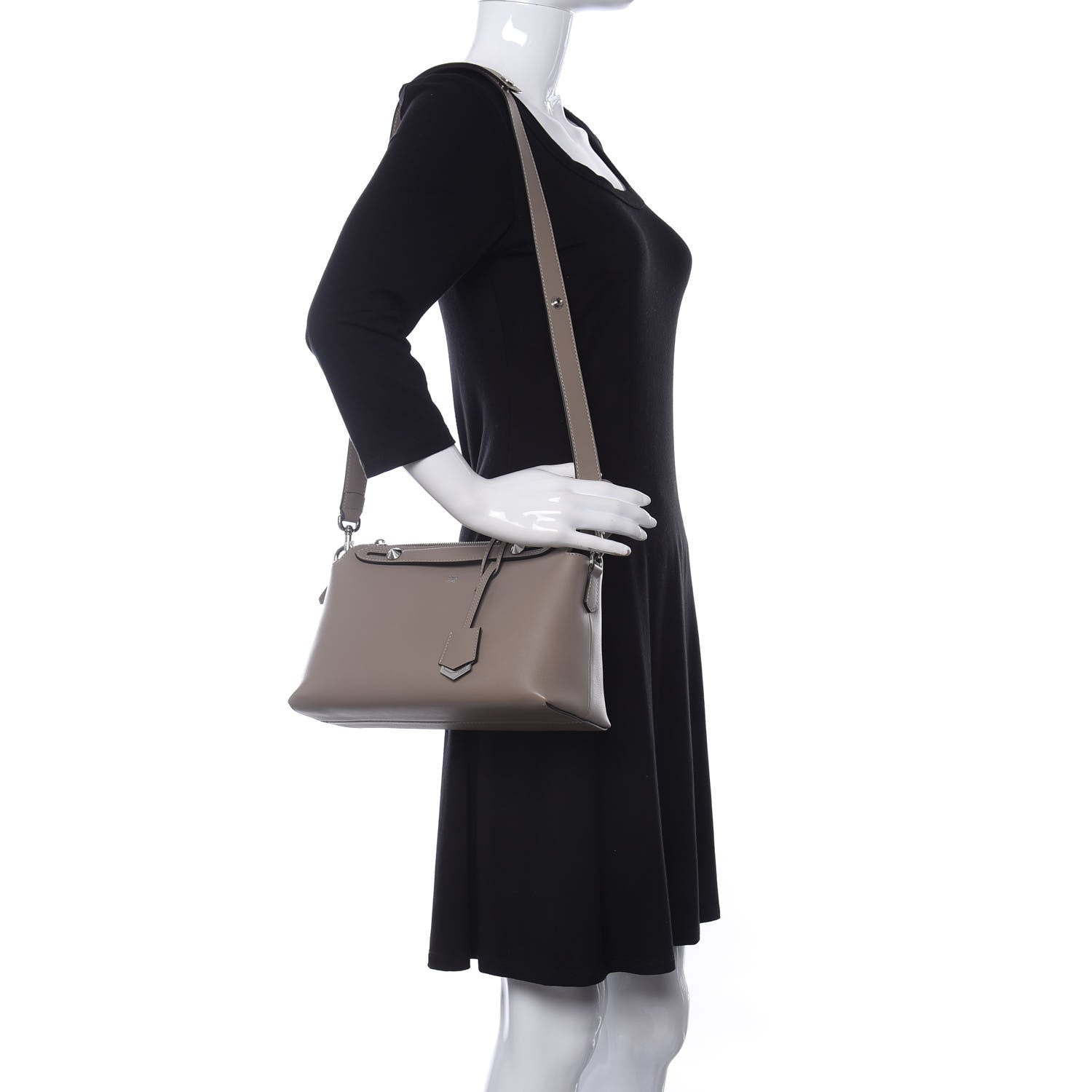 Fendi Vitello Dolce Medium By The Way Boston Bag Tortora 2 of 10