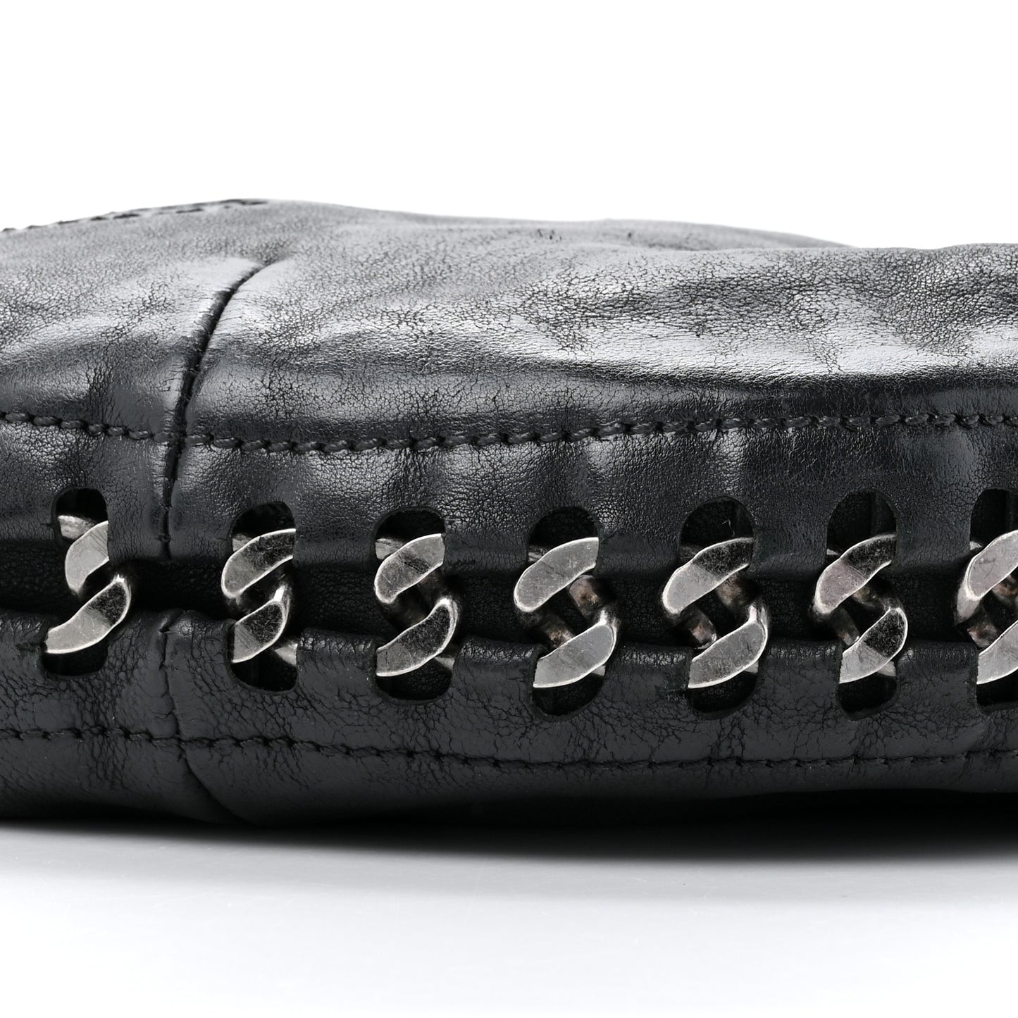 Calfskin Modern Chain Hobo Black