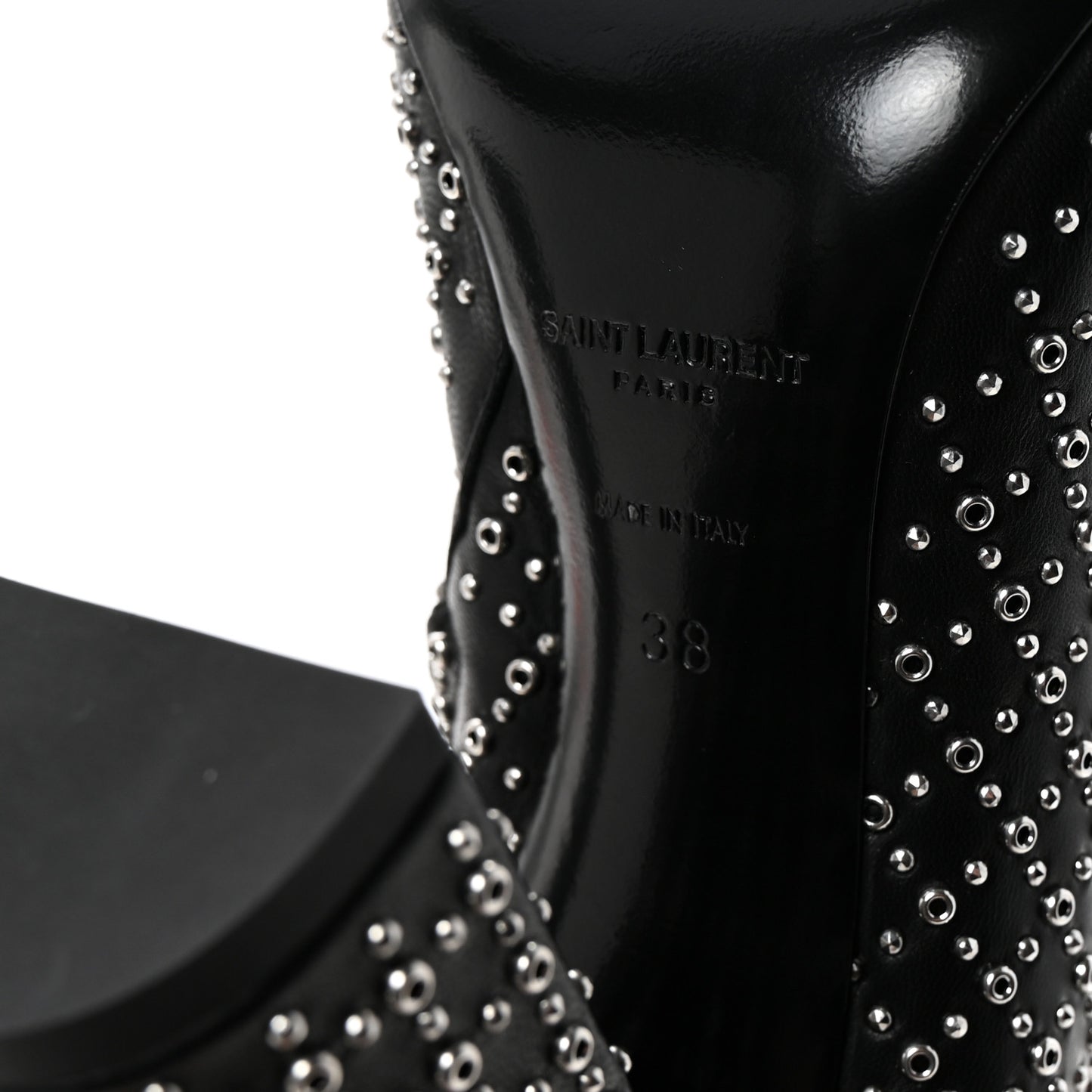 Nappa Studded Joplin Buckle Booties 38 Black