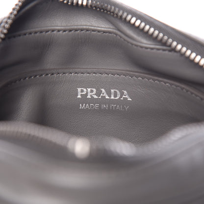 Prada Soft Calfskin Diagramme Crossbody Bag Mercurio 6 of 7