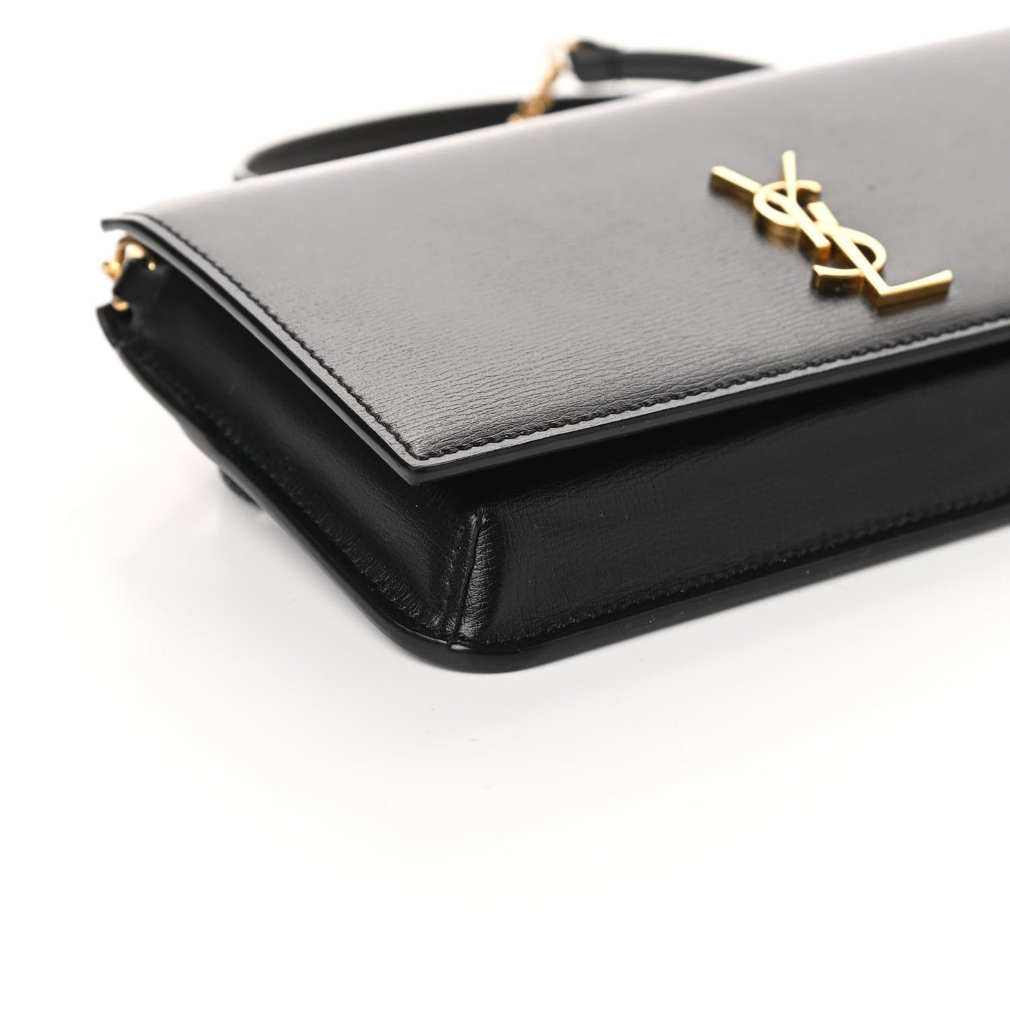 Smooth Calfskin Monogram Phone Holder Crossbody Black