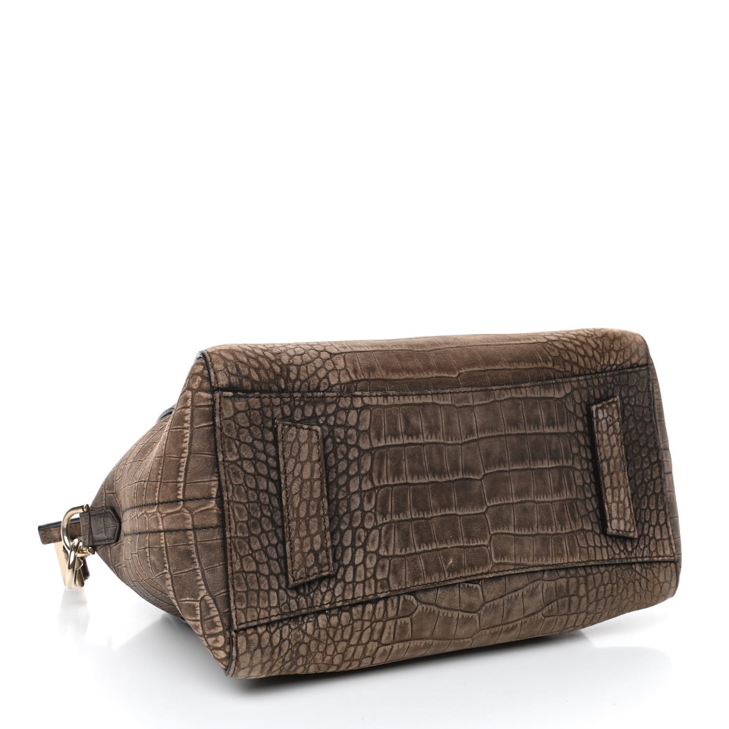 Nubuck Crocodile Embossed Small Antigona Brown