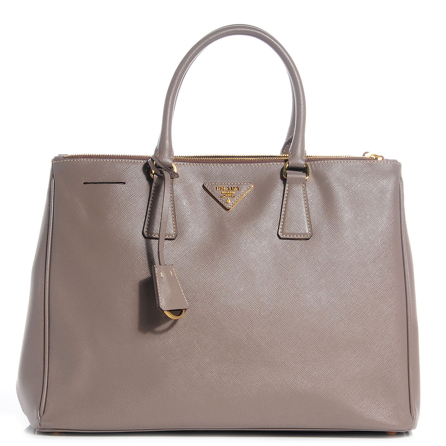 Saffiano Lux Large Double Zip Tote Argilla