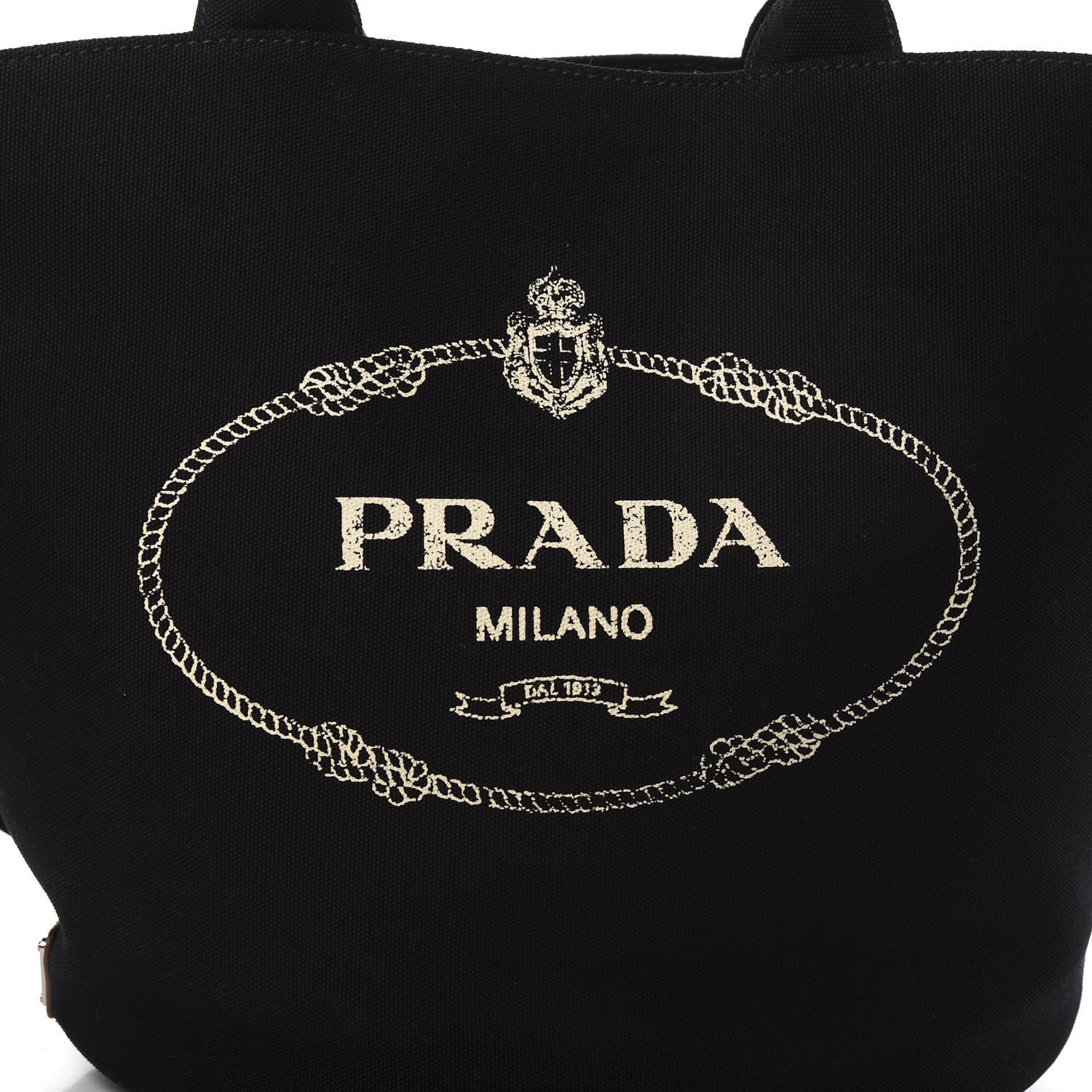 Prada Canapa Small Shopping Tote Black 10 of 10