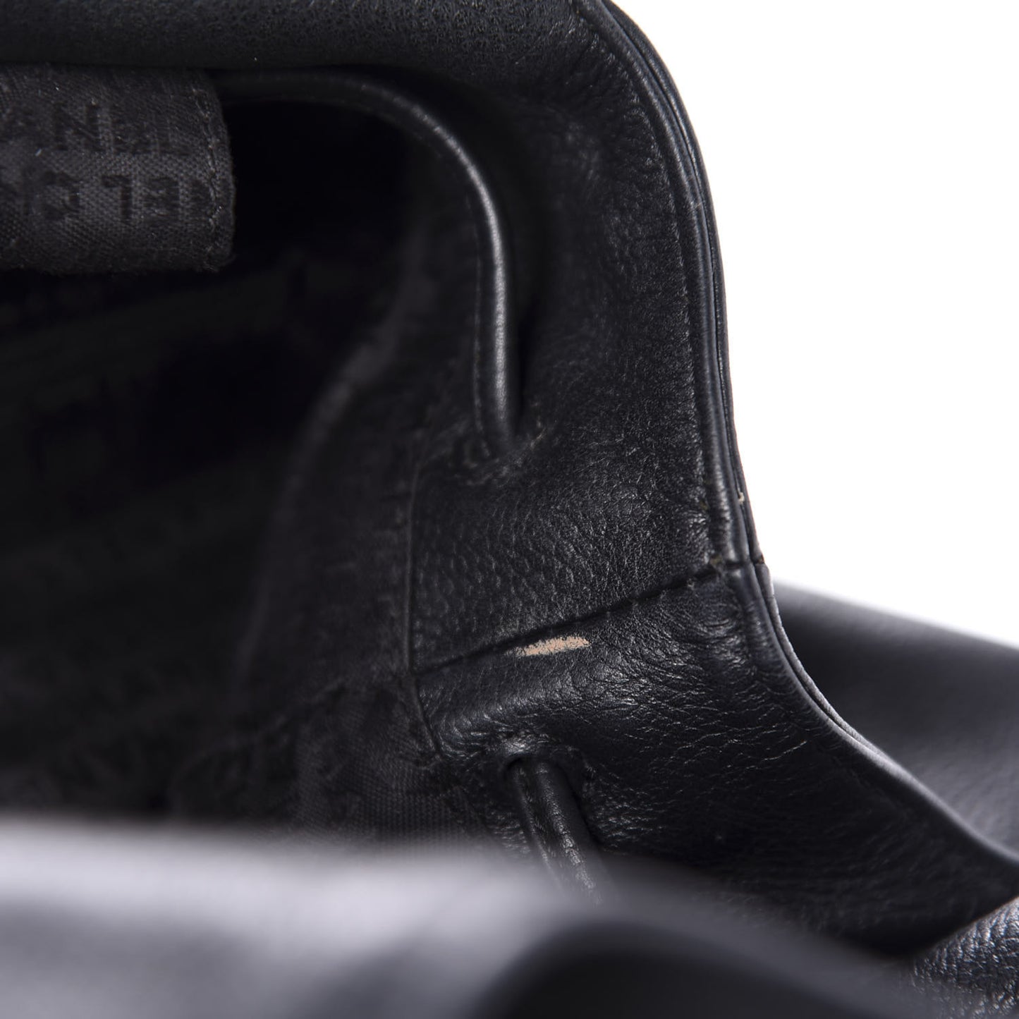 Calfskin Square Stitched Tassel Bag Black