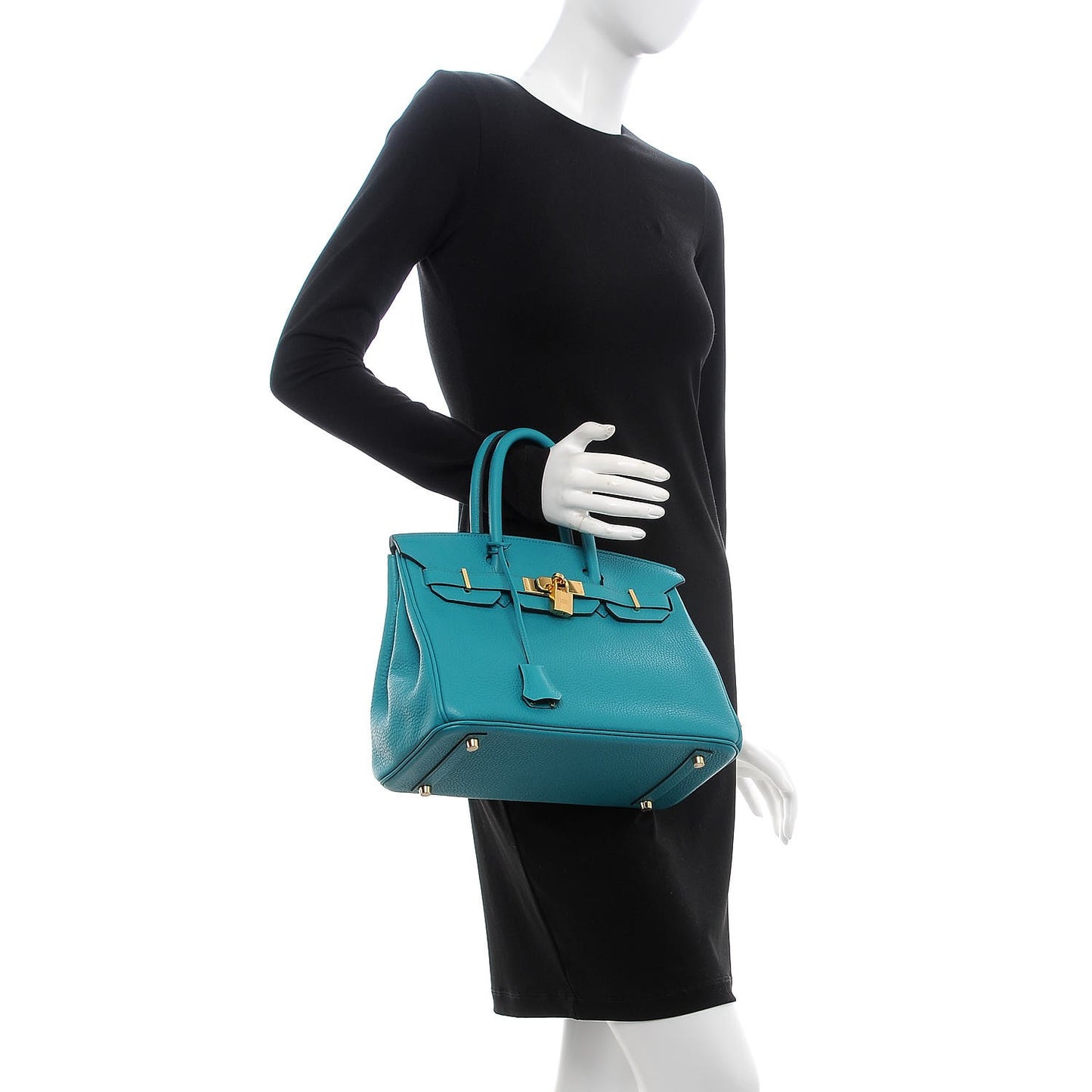 Taurillon Clemence Birkin 30 Bleu Paon