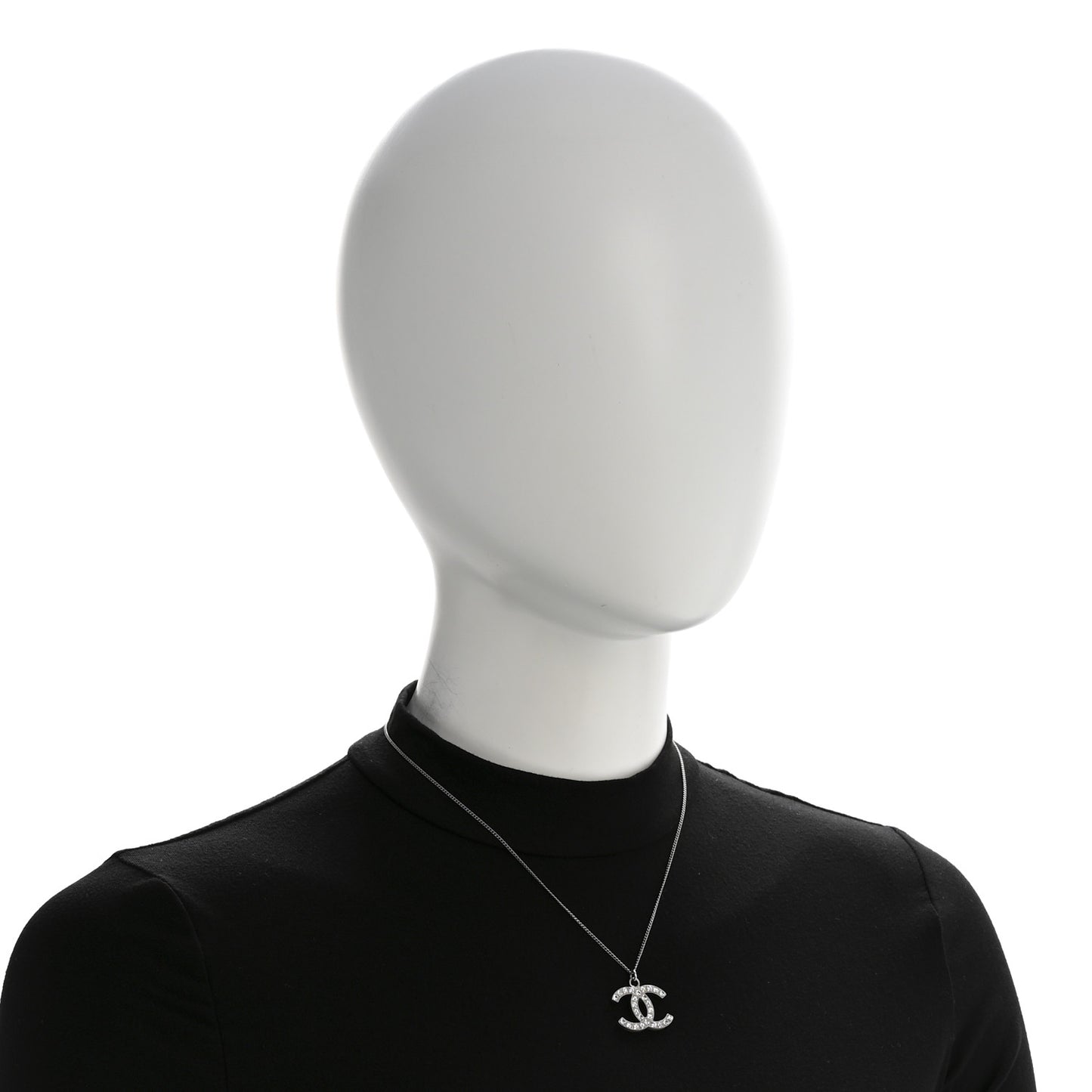 Crystal Timeless CC Necklace Silver