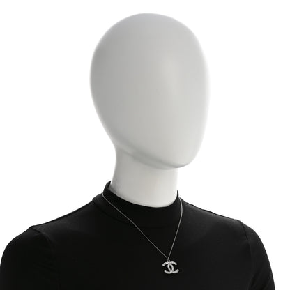 Chanel Crystal Timeless CC Necklace Silver 2 of 5